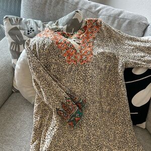 Lucky Brand Vibrant Floral Embroidered Dress